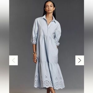 NWT The Bettina Tiered Shirt Dress by Maeve: Eyelet Edition